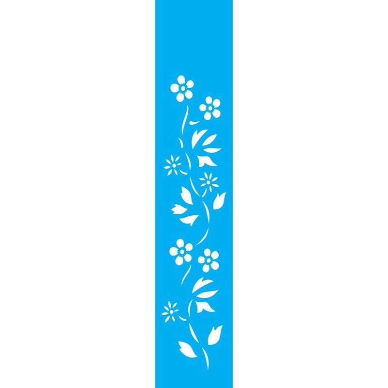 Stencil Simples Ramo Flores Opa 0797 6x30