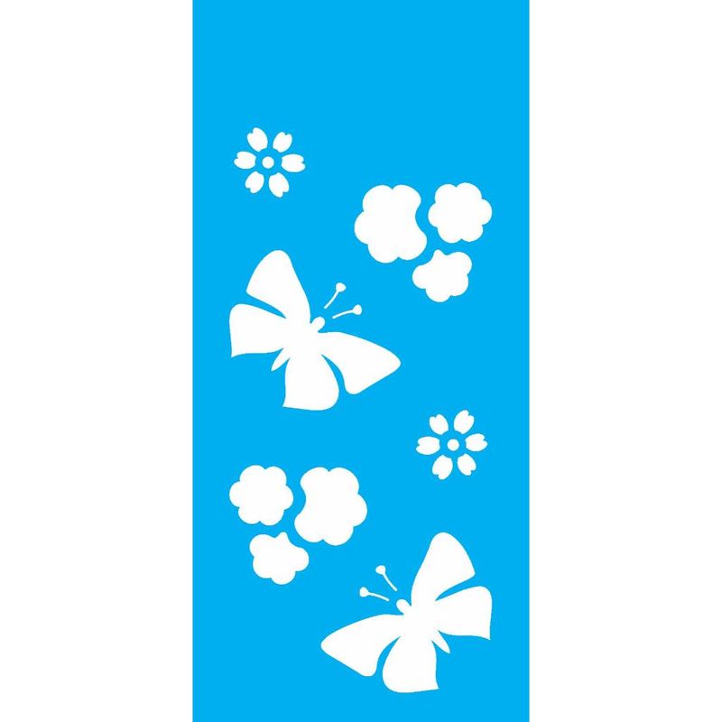 Stencil Simples Borboleta e Flores Opa 1948 7x15