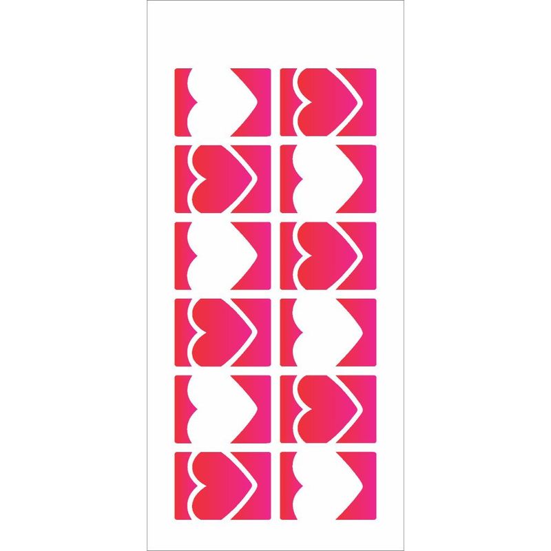 Stencil Simples Estampa Corações Opa 1954 7x15