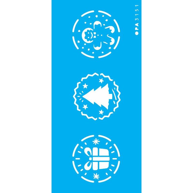 Stencil Simples Selos Natalinos I Opa 3151 7x15