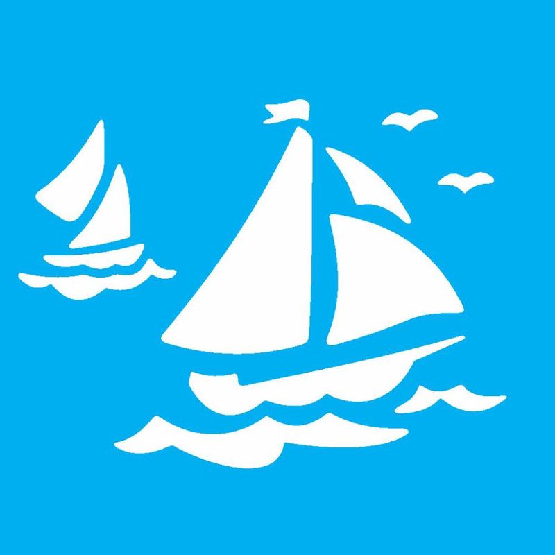 Stencil Pintura Infantil Barco a Vela Opa 0140 10x10