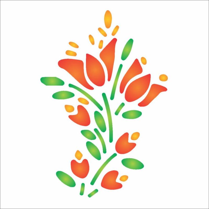 Stencil Pintura Flores Lirios Opa 0148 10x10