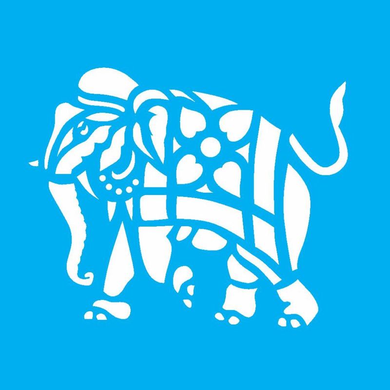 Stencil Pintura Elefante Tribal Opa 0158 10x10
