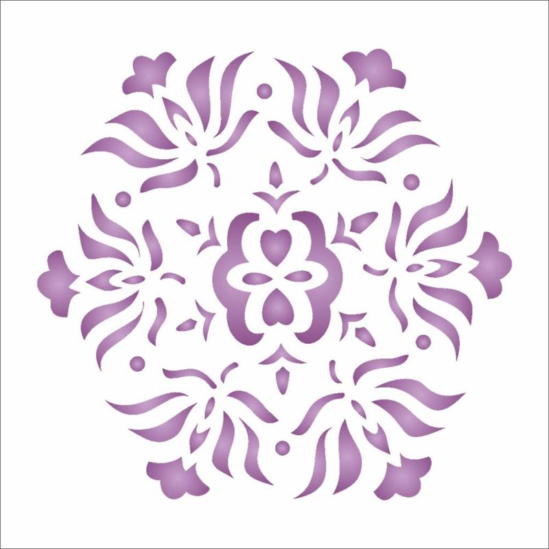 Stencil Pintura Mandala Flor Pq Opa 0458 10x10