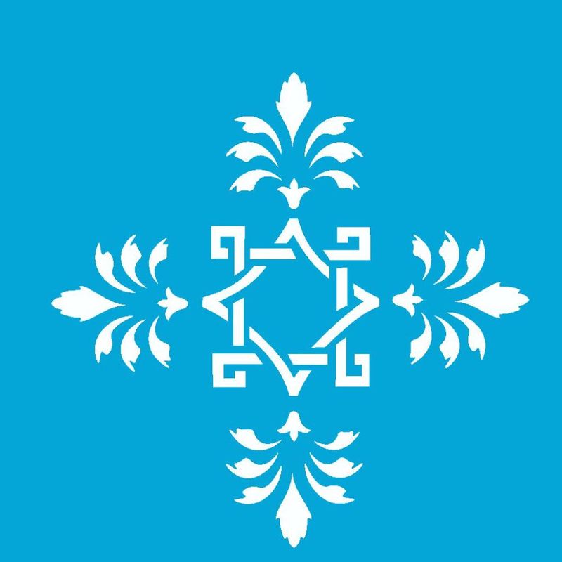Stencil Pintura Medalhao Flor de Liz Opa 0464 10x10