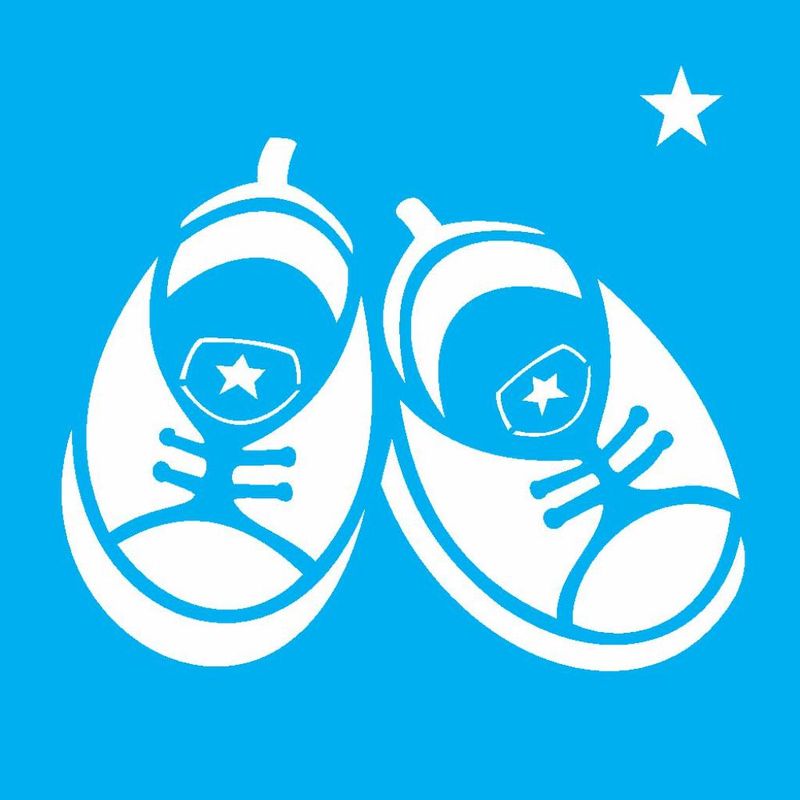 Stencil Pintura Infantil Sapatinho Menino Opa 1854 10x10