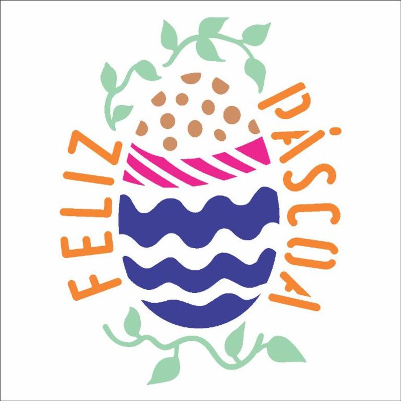 Stencil Pintura Ovo Feliz Pascoa I Opa 2831 10x10