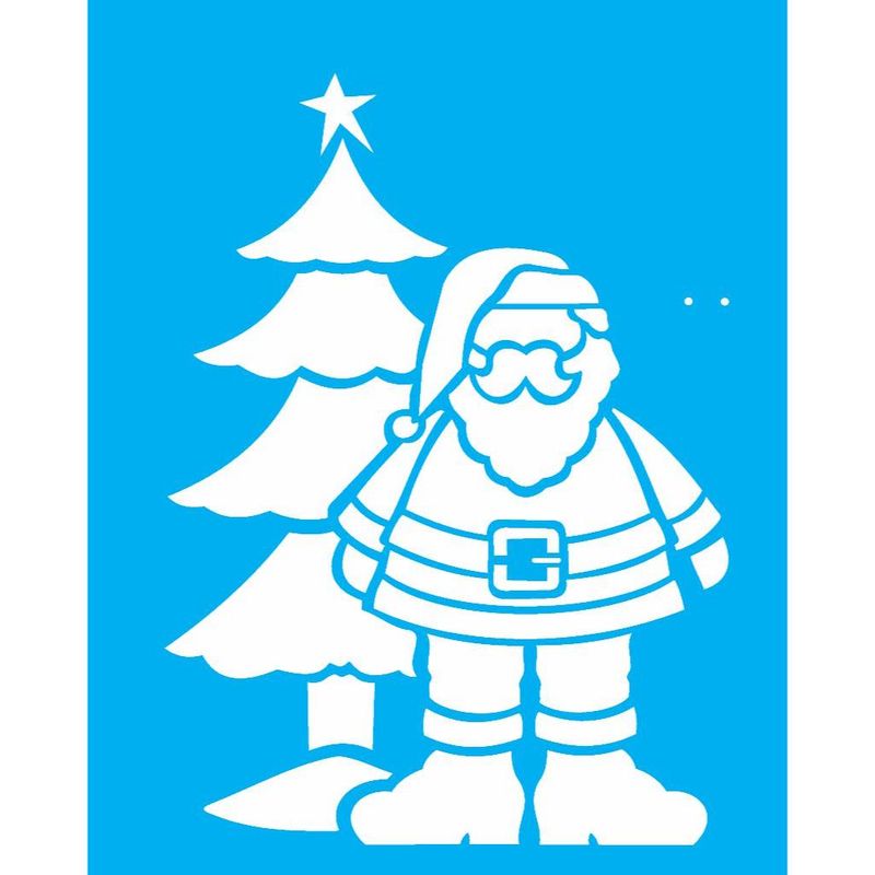 Stencil Pintura Papai Noel e Arvore 1119 20x25 Opa