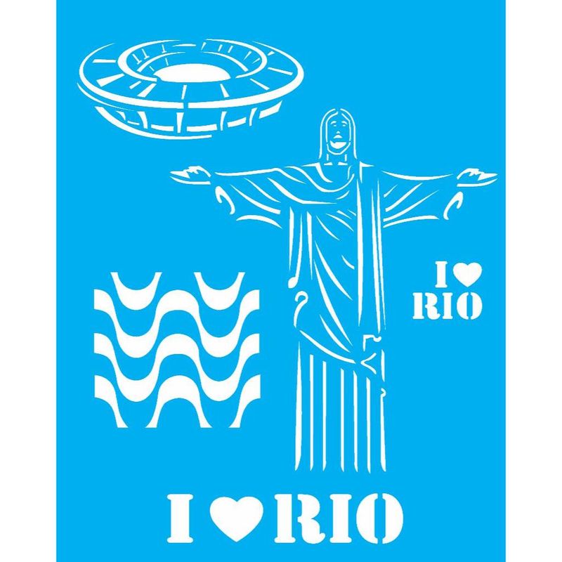 Stencil Pintura Cidades Rio de Janeiro 1238 20x25 Opa