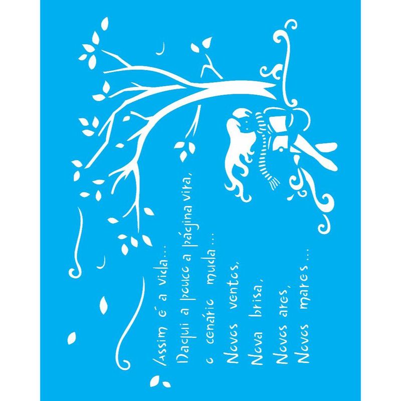Stencil Pintura Poema Vida 1336 20x25 Opa