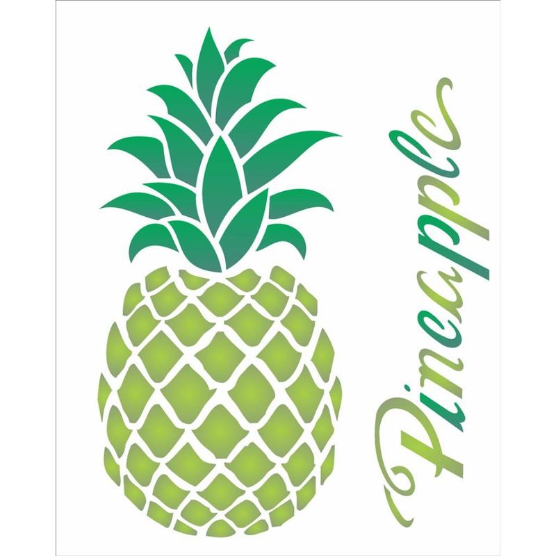 Stencil Pintura Frutas Abacaxi 1829 20x25 Opa