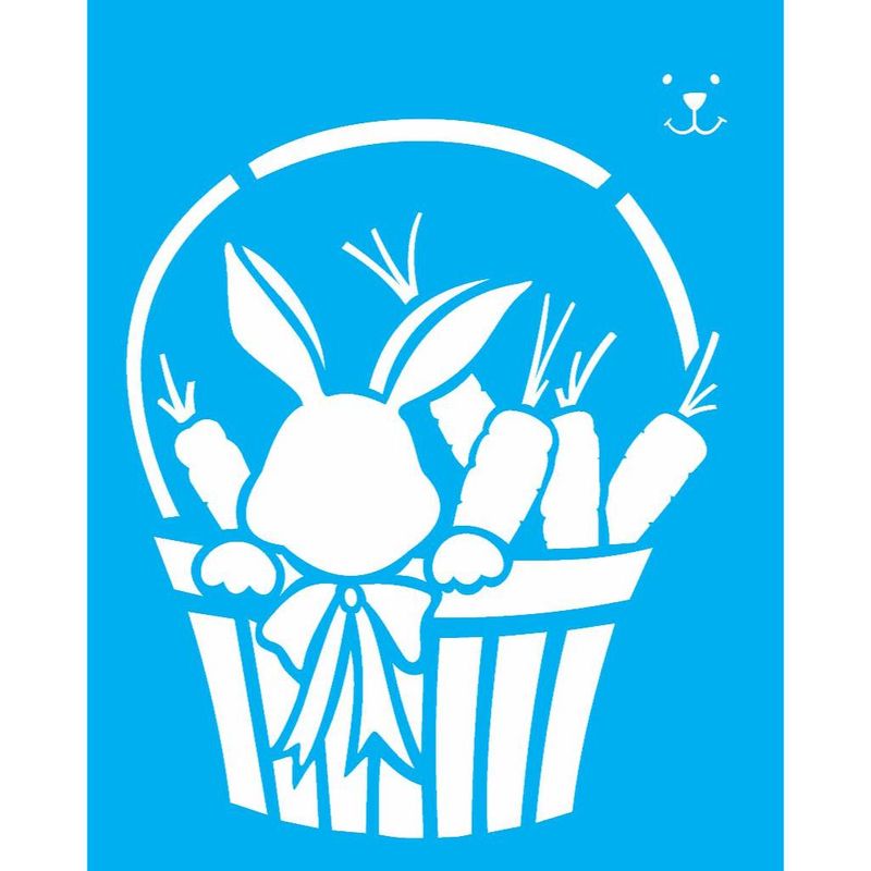 Stencil Pintura Cesta Coelho 1908 20x25 Opa