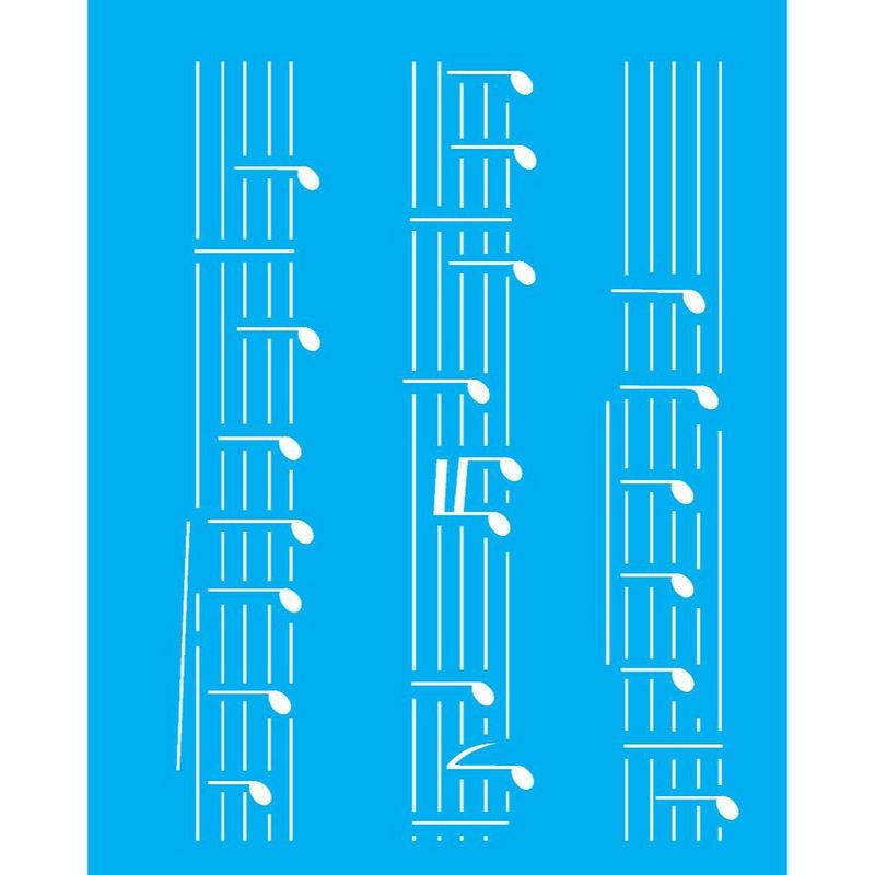 Stencil Pintura Notas Musicais 2074 20x25 Opa