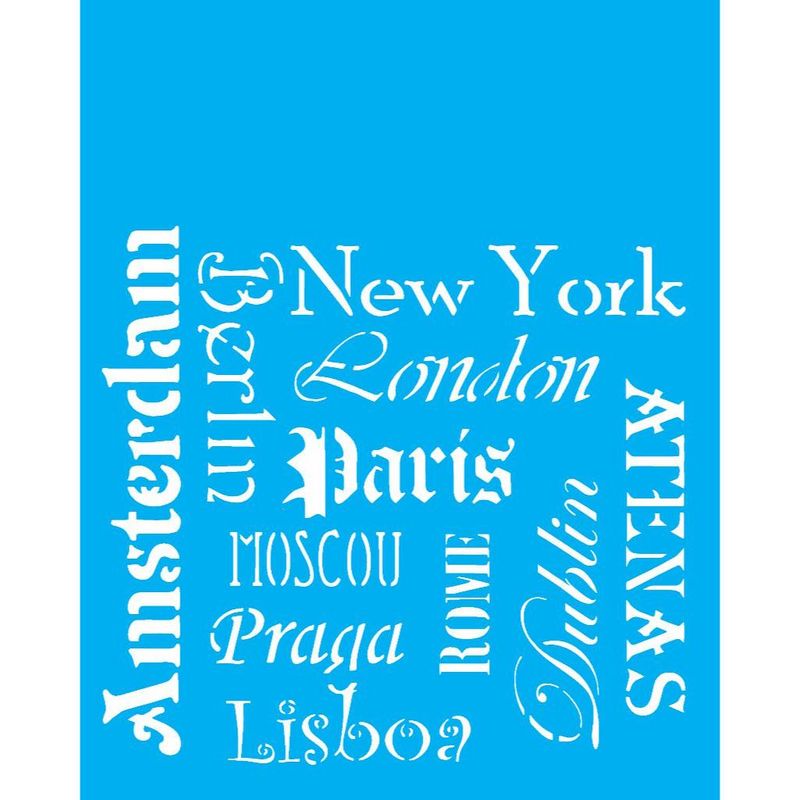 Stencil Pintura Cidades 2075 20x25 Opa