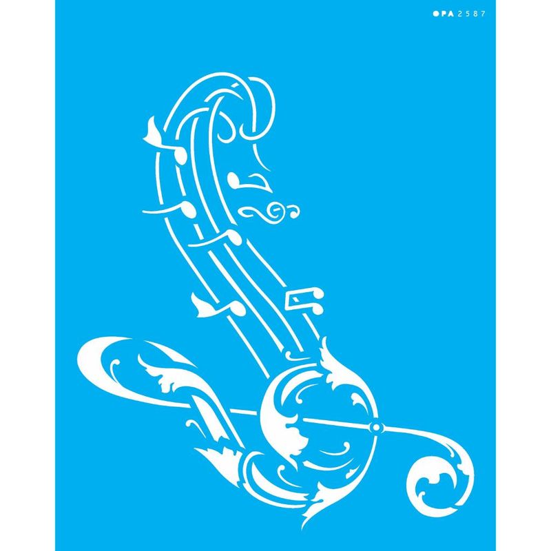 Stencil Pintura Nota Musical 2587 20x25 Opa