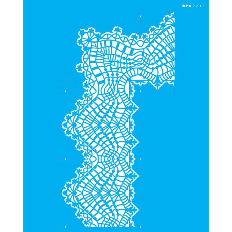 Stencil Pintura Cantoneira Renda Ii 2712 20x25 Opa