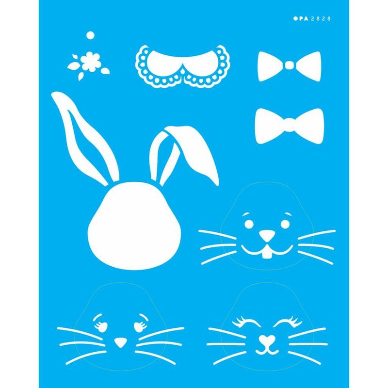 Stencil Pintura Rosto Coelhos I 2828 20x25 Opa