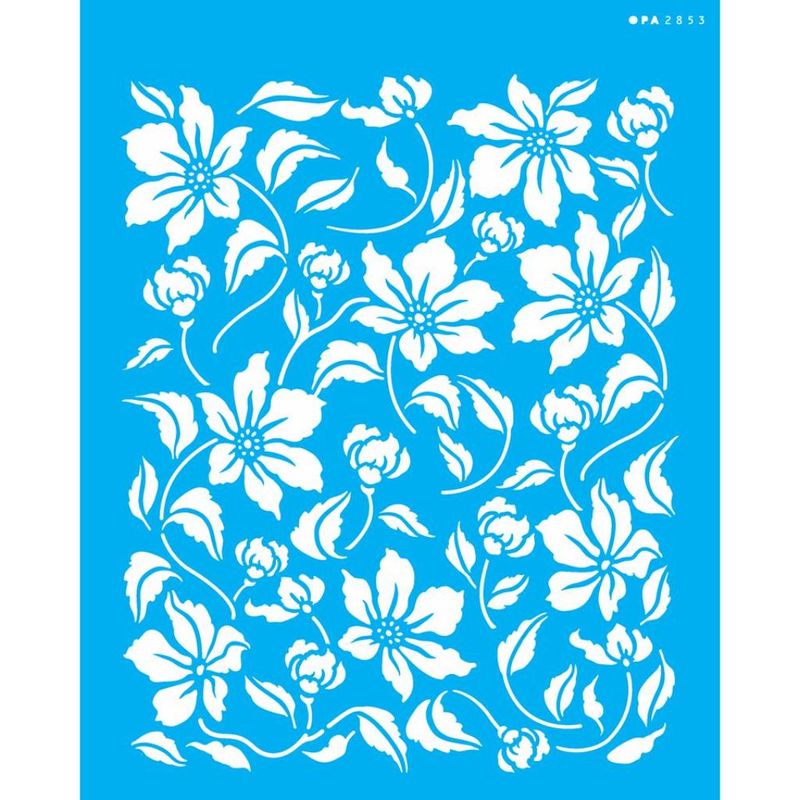 Stencil Pintura Estamparia Flores do Campo Ii 2853 20x25 Opa