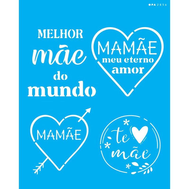 Stencil Pintura Frases Mae 2856 20x25 Opa