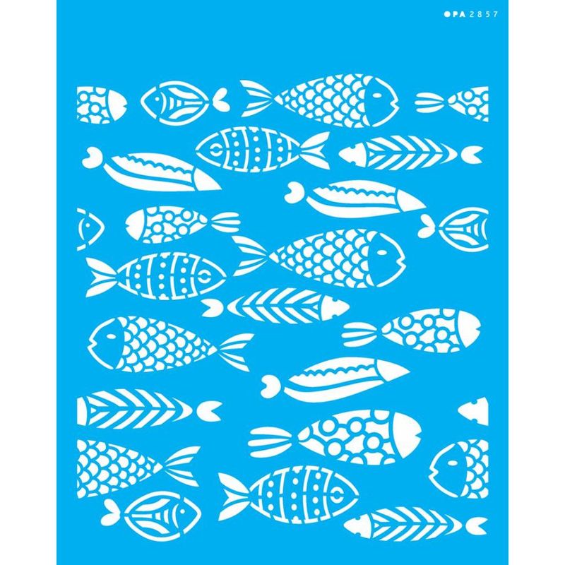 Stencil Pintura Estamparia Peixes I 2857 20x25 Opa