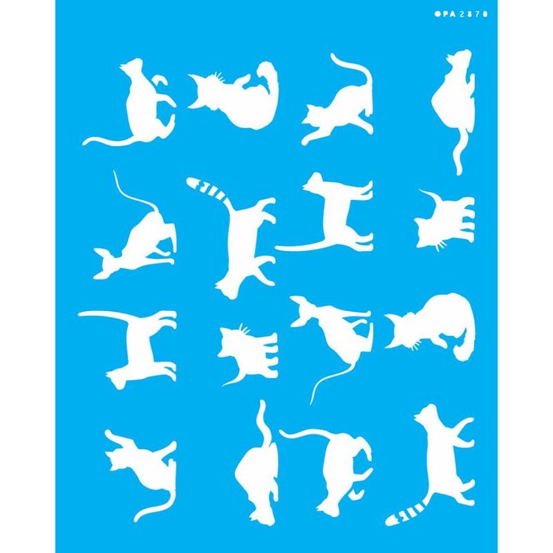 Stencil Pintura Pet Estamparia Gatos I 2870 20x25 Opa