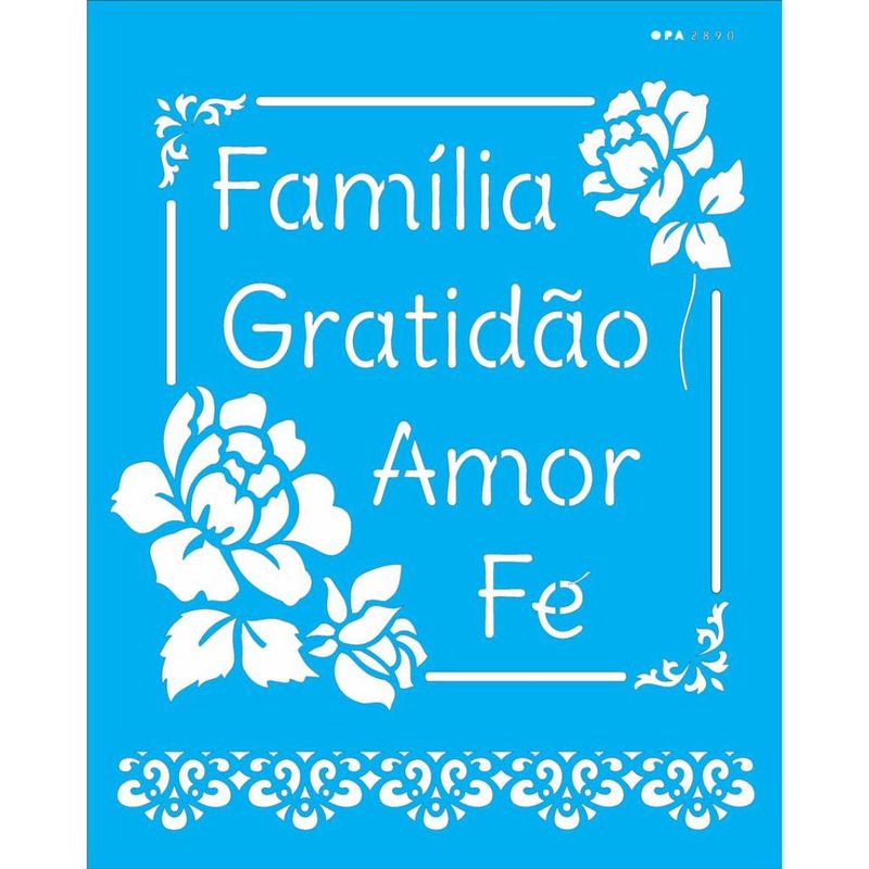 Stencil Pintura Frase Familia 2890 20x25 Opa