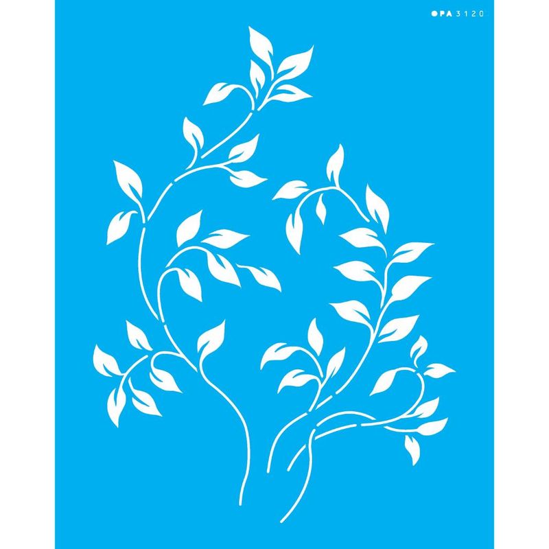 Stencil Pintura Folhas Iv 3120 20x25 Opa