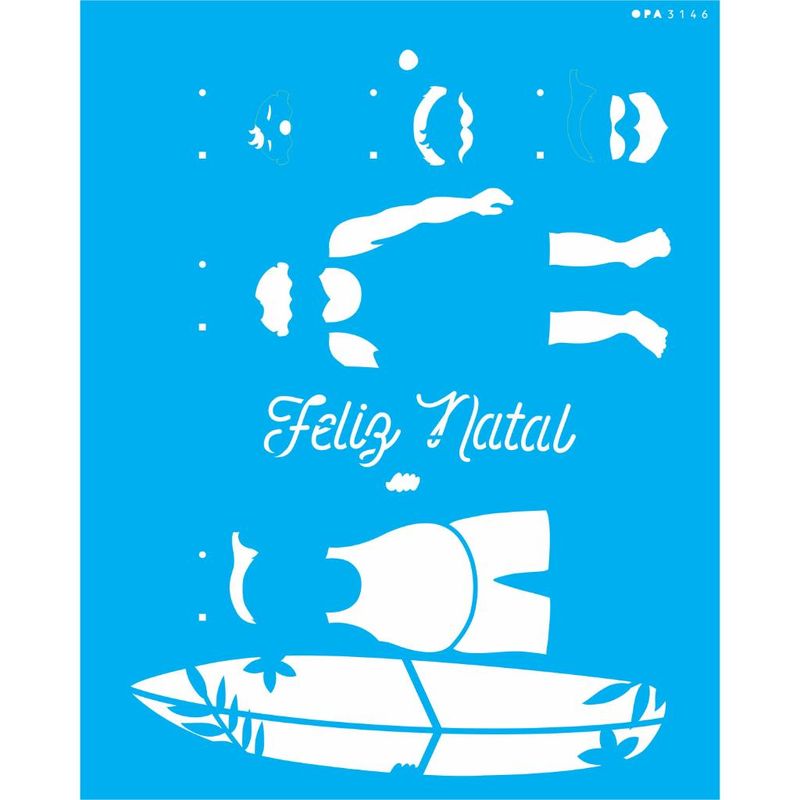 Stencil Pintura Papai Noel Verao I 3146 20x25 Opa