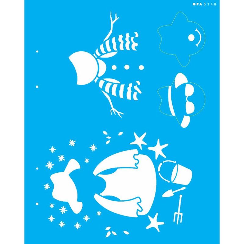 Stencil Pintura Boneco de Neve Verao I 3148 20x25 Opa
