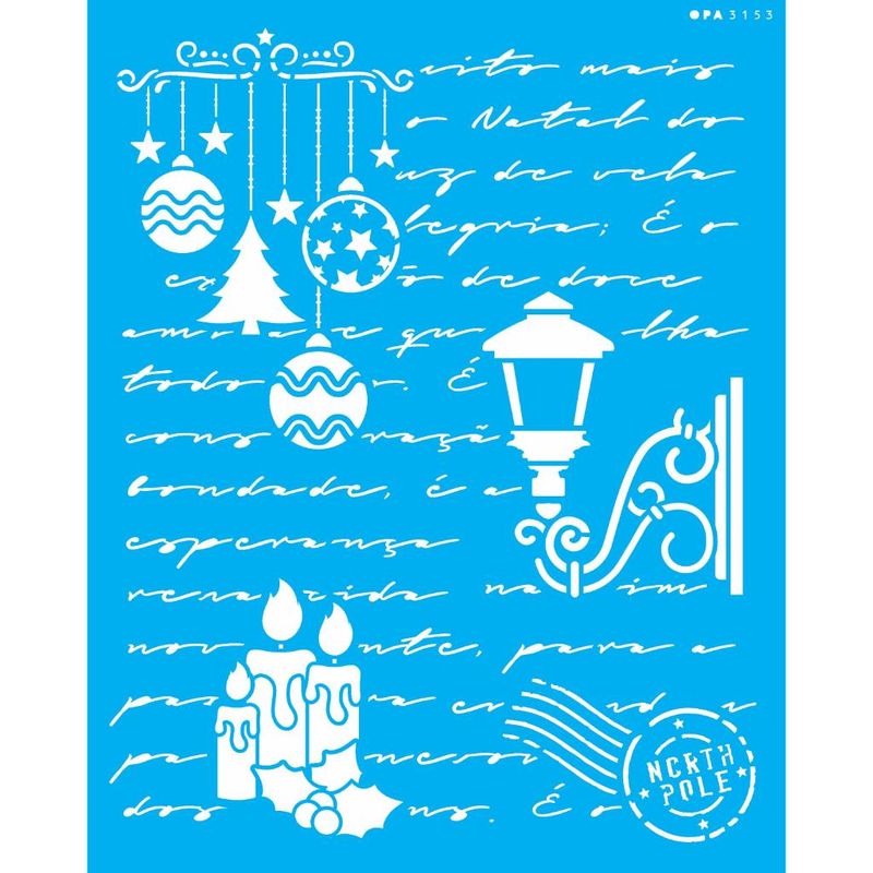 Stencil Pintura Carta Natalina Ii 3153 20x25 Opa