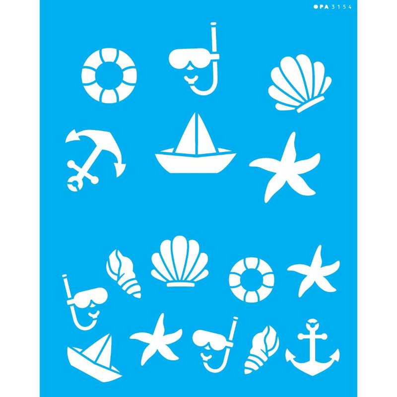 Stencil Pintura Infantil Estamparia Nautico Ii 3154 20x25 Opa