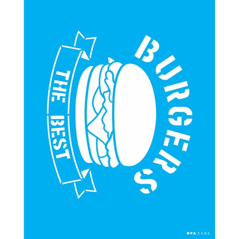 Stencil Pintura Culinaria Hamburguer I 3402 20x25 Opa