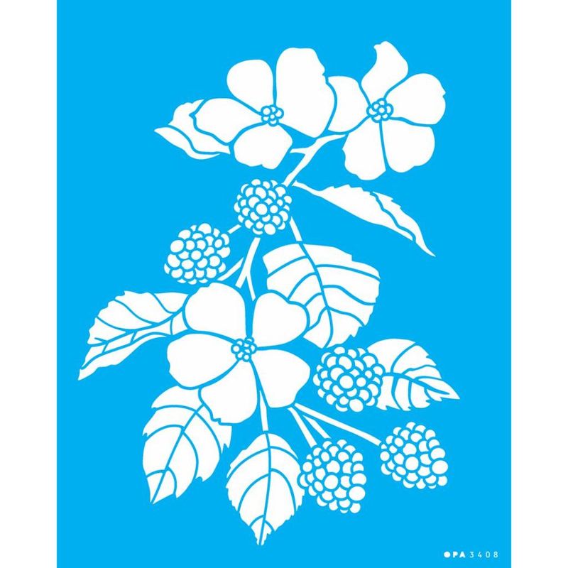Stencil Pintura Flores e Amoras 3408 20x25 Opa