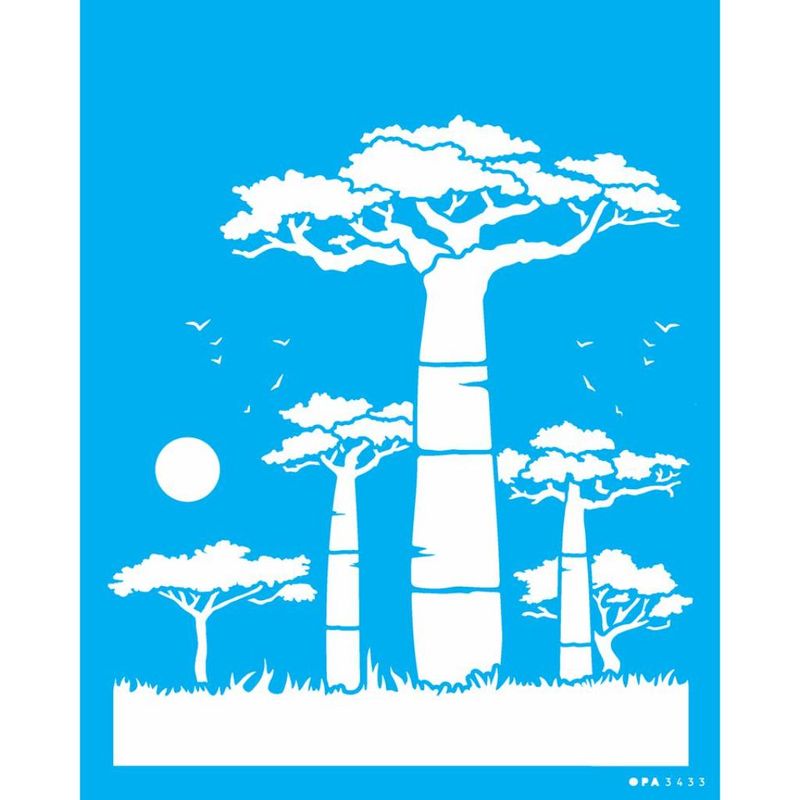 Stencil Pintura Africa Baoba 3433 20x25 Opa