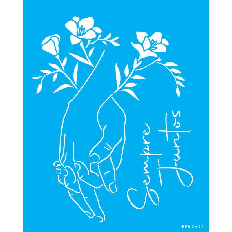 Stencil Pintura Amor Sempre Juntos 3434 20x25 Opa