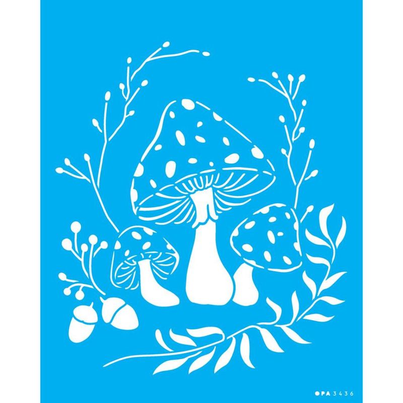 Stencil Pintura Cogumelos 3436 20x25 Opa