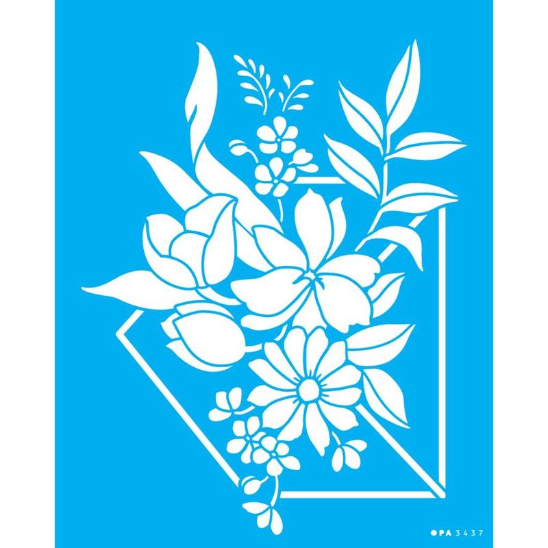 Stencil Pintura Envelope e Flores 3437 20x25 Opa