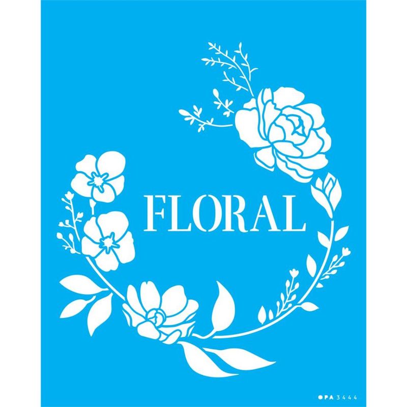 Stencil Pintura Palavras Floral e Flores 3444 20x25 Opa