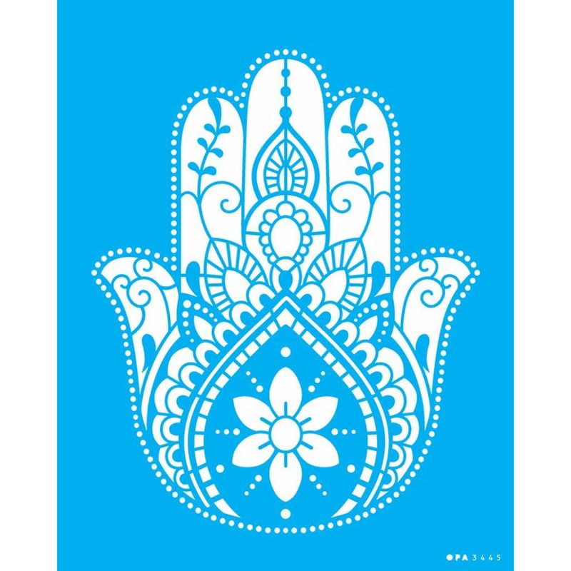 Stencil Pintura Religiao Mao de Fatima 3445 20x25 Opa