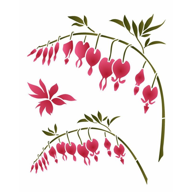 Stencil Pintura Flor Coracao-sangrento 3519 20x25 Opa