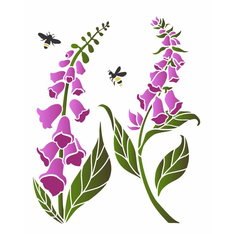 Stencil Pintura Flor Dedaleira 3520 20x25 Opa