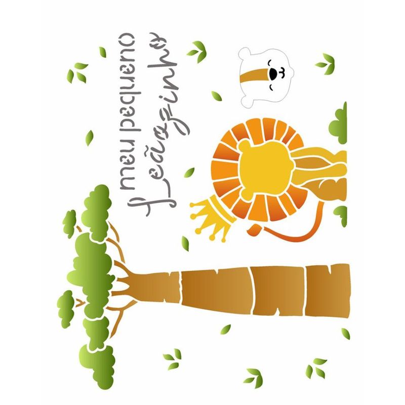 Stencil Pintura Infantil Leaozinho 3524 20x25 Opa