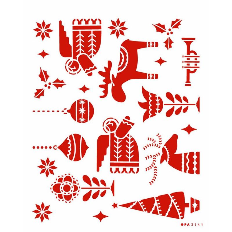 Stencil Pintura Estamparia Natalina Nordica 3541 20x25 Opa