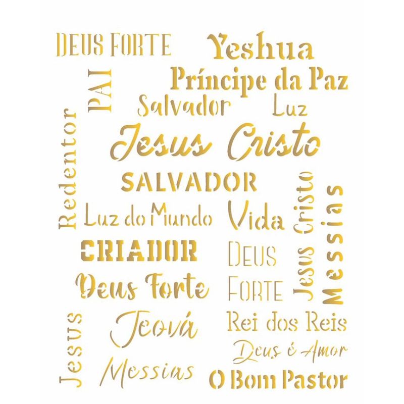 Stencil Pintura Religiao Estamparia Filho de Deus 3553 20x25 Opa