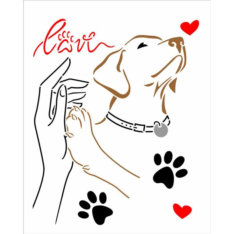 Stencil Pintura Pet Dog Lover 3574 20x25 Opa