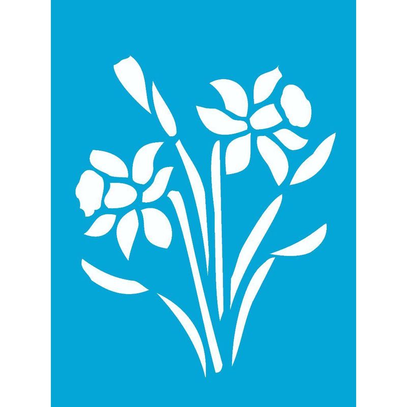 Stencil Pintura Flor Narciso 0185 15x20 Opa