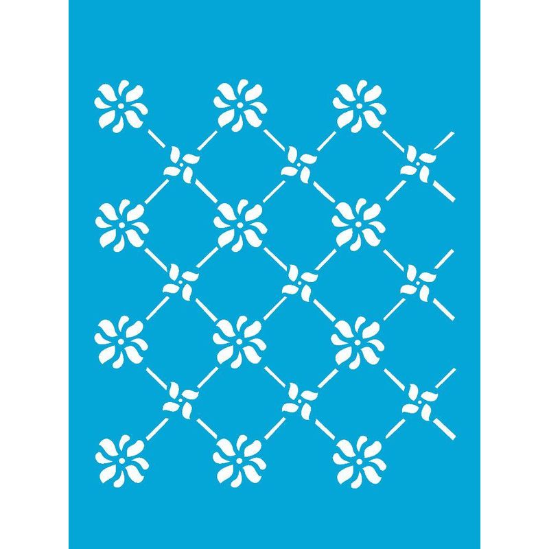 Stencil Pintura Cerca Flores 15x20 Opa