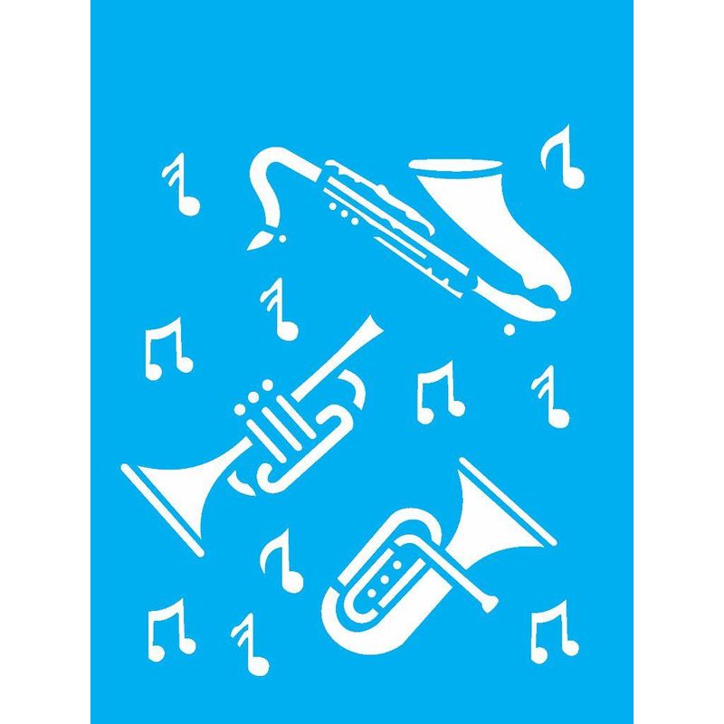 Stencil Pintura Instrumentos Musicais 0426 15x20 Opa