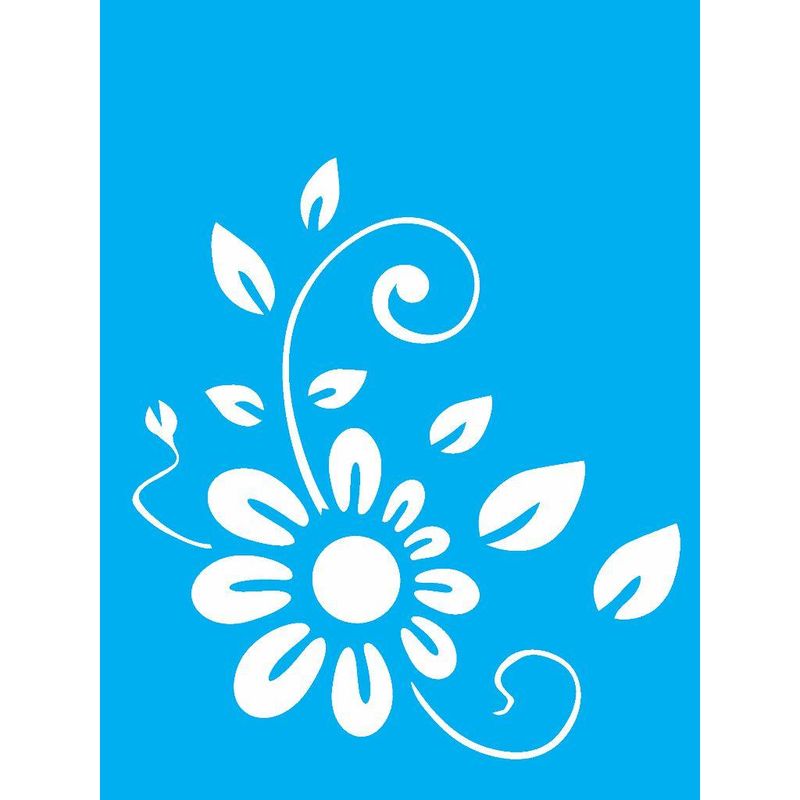 Stencil Pintura Flor Girassol Estilizado 0757 15x20 Opa