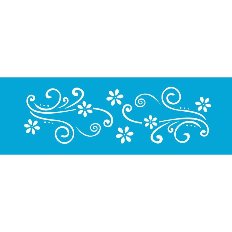 Stencil Pintura Opa 0343 Arabesco Margaridas 10x30